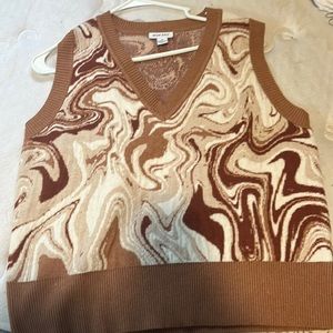 Neon rose, marble sweater vest. (Sorry washing my sheets). Worn twice.